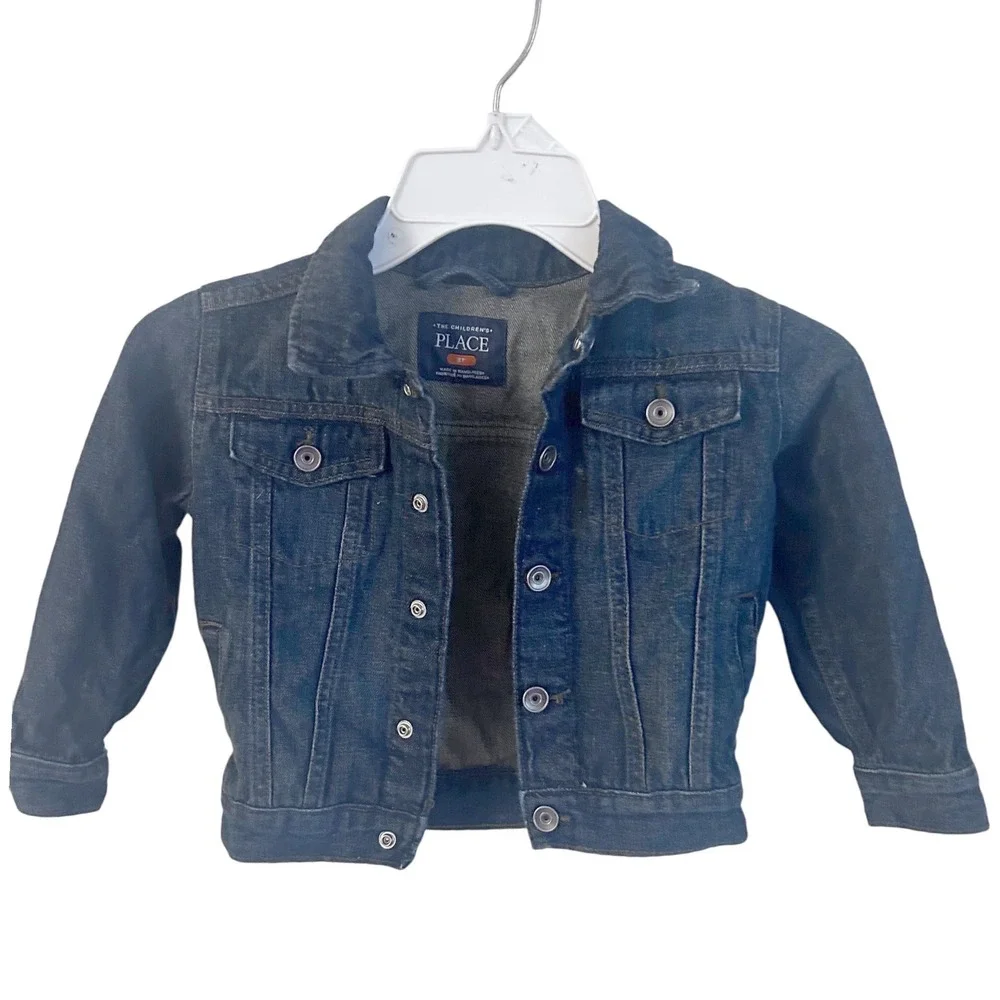 The Childrens Place Kids Denim Jacket‎ Blue Size 3T Toddler Boys Girls Trucker